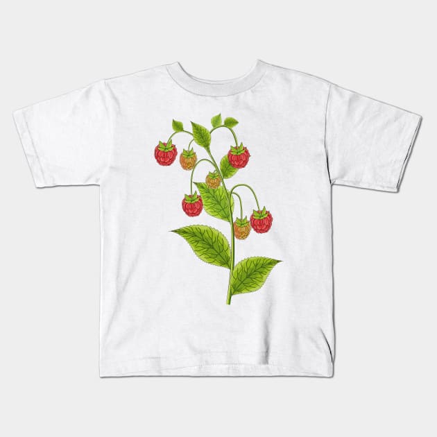 Raspberry Art Kids T-Shirt by Designoholic